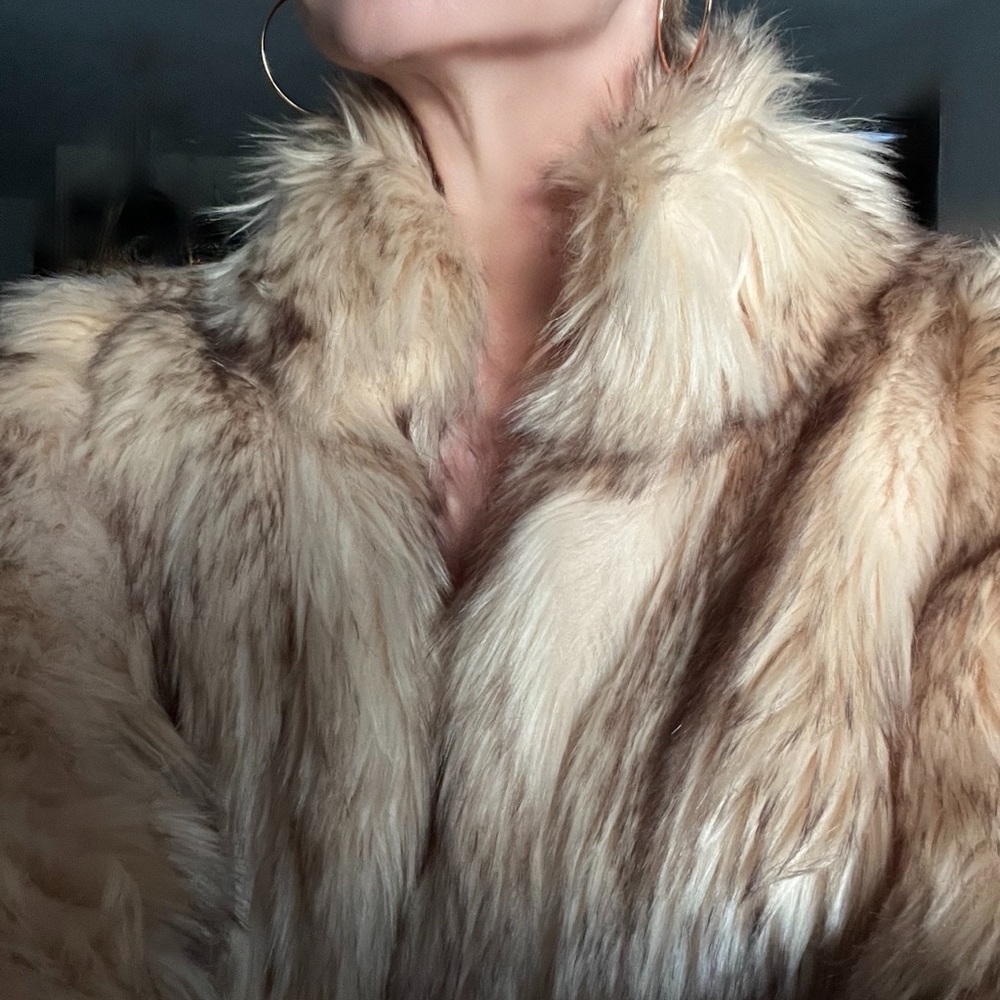 Faux Coyote-look Fur Jacket